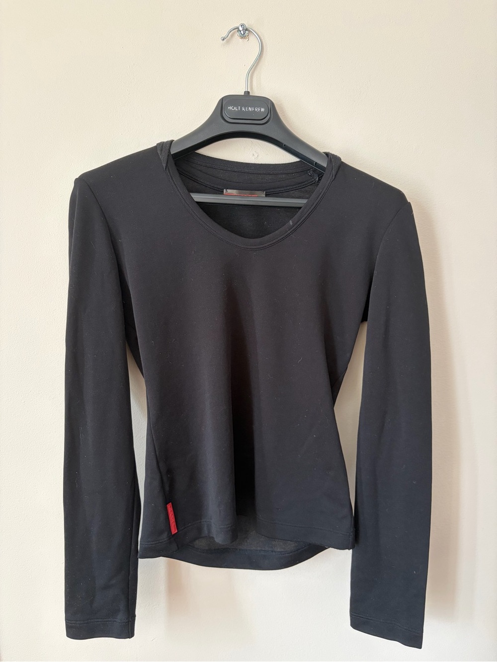 Prada Black Long Sleeve Crewneck Top